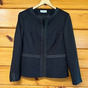 Emily Beaded Shimmer Sz.12 Elegant Black Women's Lined Jacket